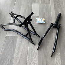 Load image into Gallery viewer, Titanium 100mm disk Front &amp; 135mm disk Rear Triangle Fork for 16”Brompton
